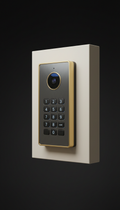 Smart entry keypad with polished brass accents